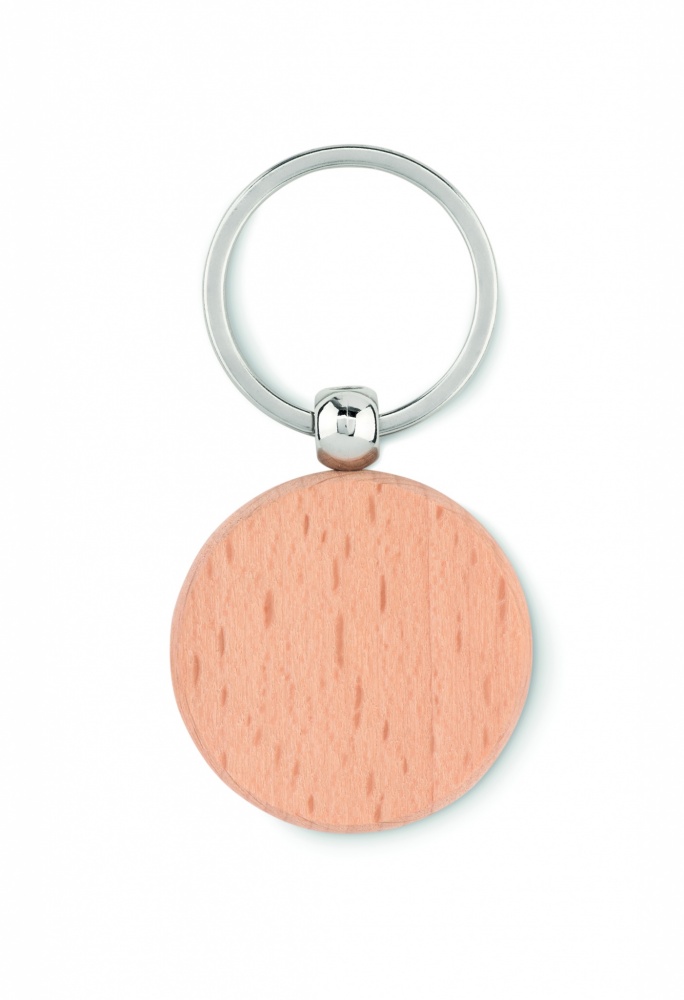 Logotrade promotional gift picture of: Round wooden key ring Saldus