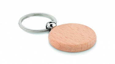 Logo trade promotional items picture of: Round wooden key ring Saldus