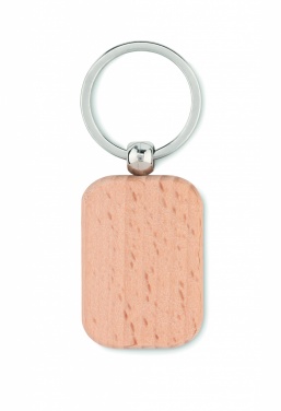 Logotrade promotional product picture of: Rectangular wooden key ring Bauska