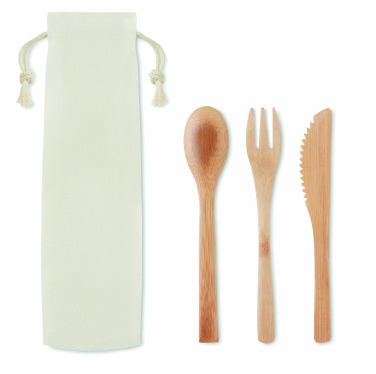 Logo trade advertising products picture of: Bamboo cutlery set