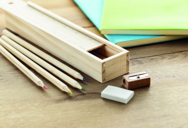 Logo trade promotional merchandise photo of: Stationery set in wooden box