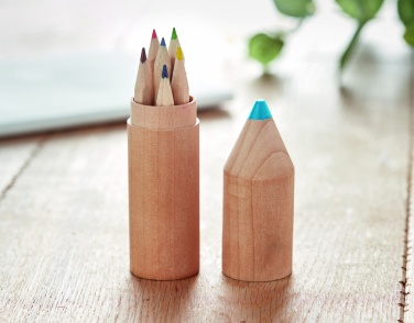 Logo trade business gift photo of: 6 pencils in wooden box