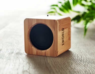 Logo trade business gift photo of: Bamboo wireless speaker
