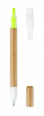 Logo trade promotional gifts picture of: 2 in 1 carton pen highlighter