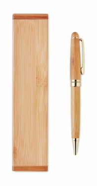 Logotrade promotional product picture of: Bamboo twist-action ballpoint pen in a box