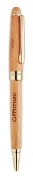 Logo trade promotional merchandise picture of: Bamboo twist-action ballpoint pen in a box