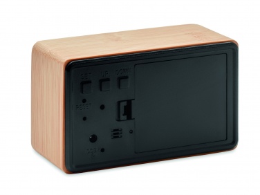 Logo trade promotional item photo of: LED alarm clock bamboo casing Düsseldorf