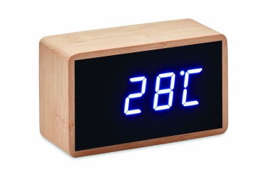 Logotrade advertising products photo of: LED alarm clock bamboo casing Düsseldorf
