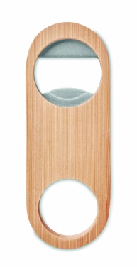 Logo trade promotional merchandise photo of: Oval Bamboo bottle opener VALBAMPER