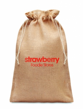 Logo trade promotional giveaways picture of: Large jute gift bag 30x47 cm