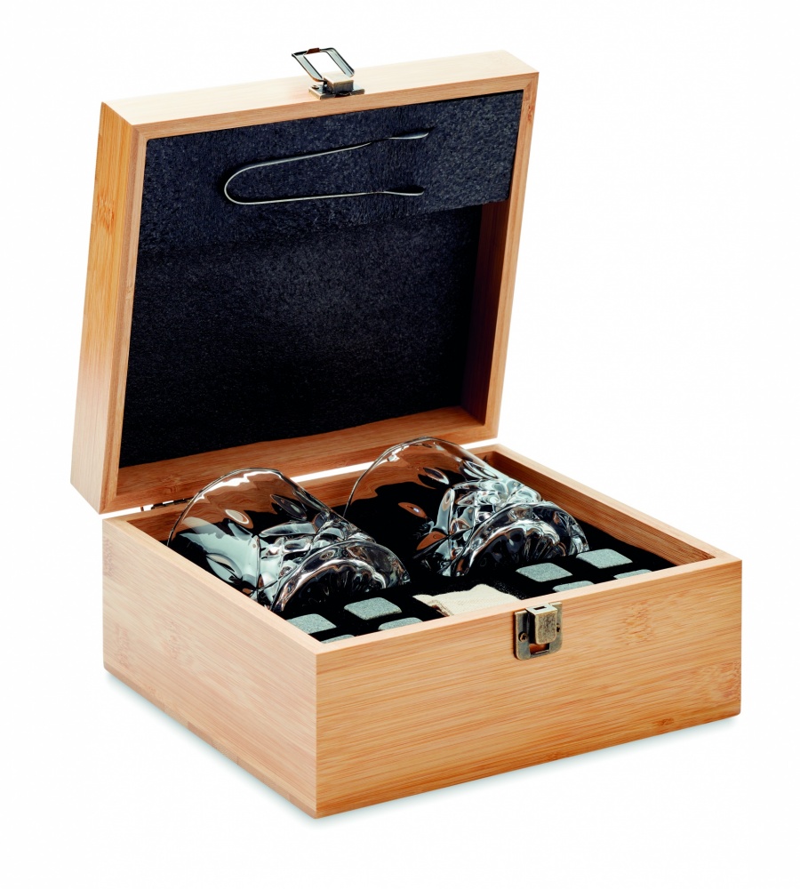Logo trade business gift photo of: Whisky set in bamboo box