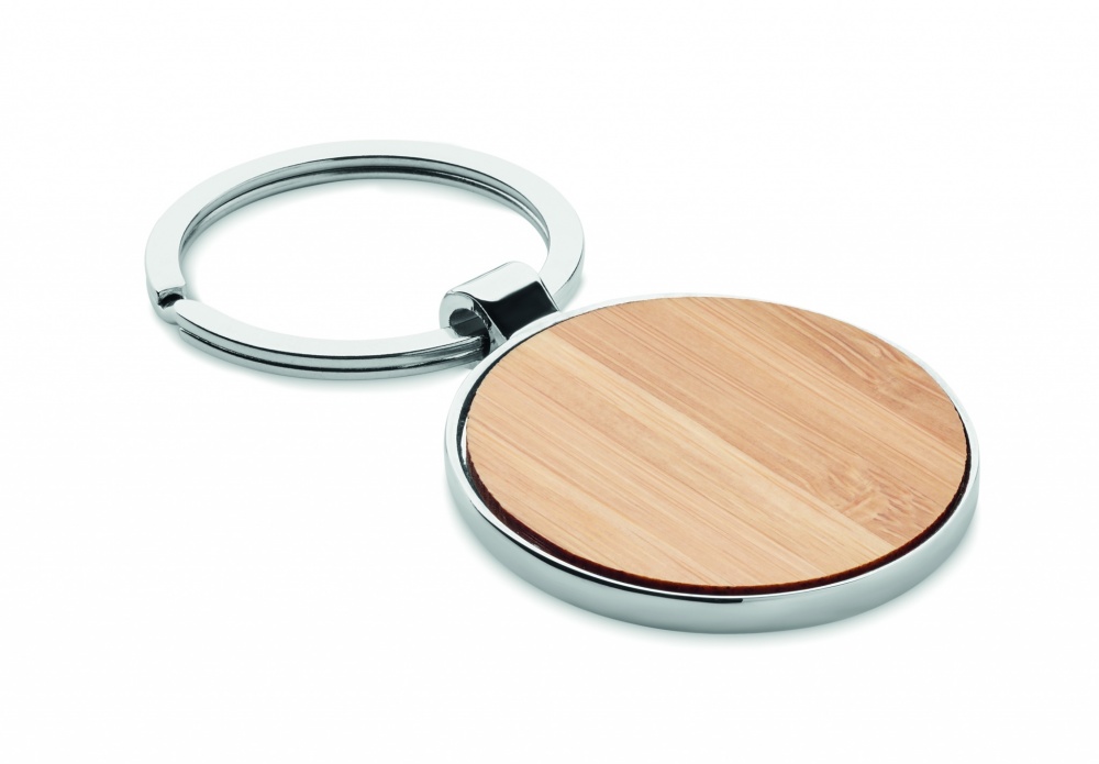 Logotrade promotional product image of: Round key ring metal bamboo Dobele