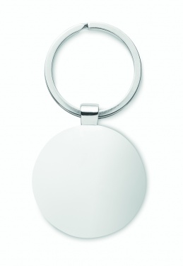 Logo trade promotional item photo of: Round key ring metal bamboo Dobele