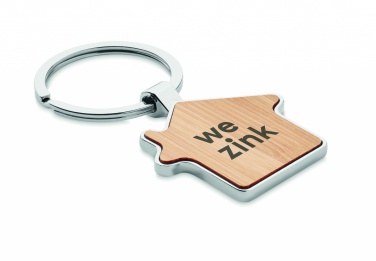 Logotrade corporate gift image of: House key ring metal bamboo NORDIC