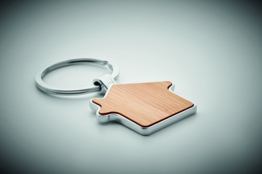 Logotrade promotional gifts photo of: House key ring metal bamboo NORDIC