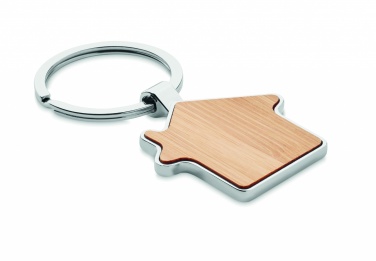 Logo trade advertising product photo of: House key ring metal bamboo NORDIC