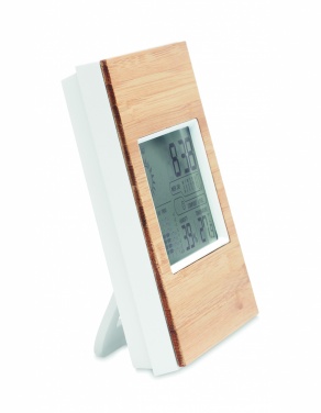 Logotrade promotional giveaways photo of: Weather station bamboo front TURKU