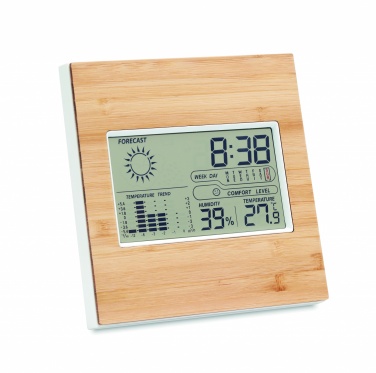 Logo trade promotional products image of: Weather station bamboo front TURKU
