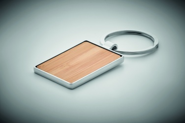 Logo trade corporate gifts picture of: Rectangular key ring bamboo WEST