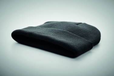 Logo trade promotional gifts image of: Beanie in RPET with cuff