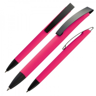 Logotrade promotional gift picture of: Metal ballpen soft touch BRESCIA
