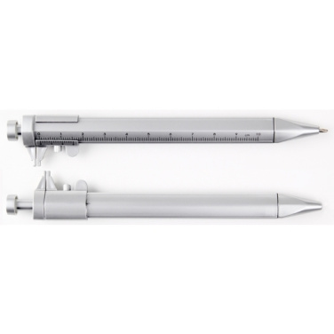 Logotrade promotional item picture of: Plastic ballpen with sliding calliper PRESCOT
