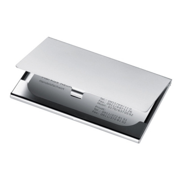 Logo trade business gifts image of: Metal business card holder CORNWALL