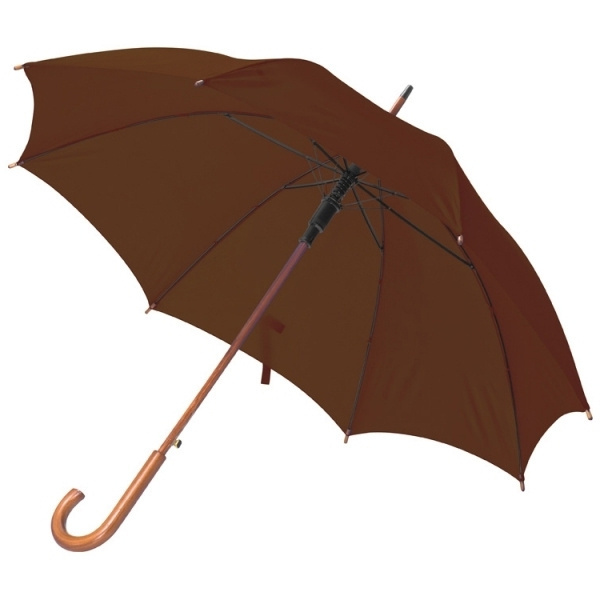 Logo trade business gifts image of: Wooden automatic umbrella NANCY