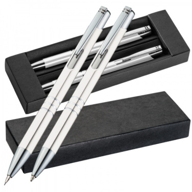 Logo trade promotional items image of: Metal writing set CLAREMONT
