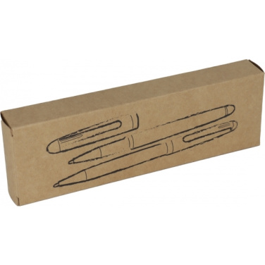 Logo trade advertising product photo of: Wooden writing set ballpen and roller INDIANAPOLIS
