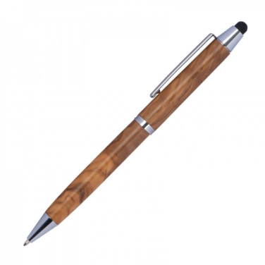Logo trade corporate gift photo of: Wooden ballpen with touch function ERFURT