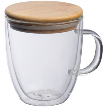 Logotrade promotional product image of: Double-walled glass cup GERTHE 350 ml