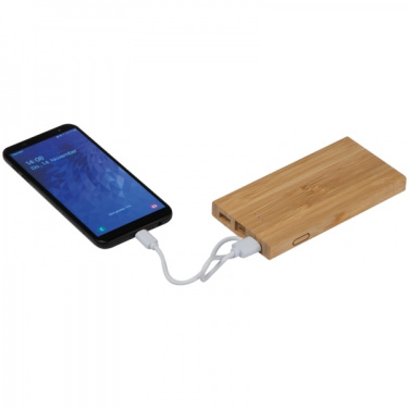 Logotrade promotional merchandise picture of: Bamboo power bank KATOWICE