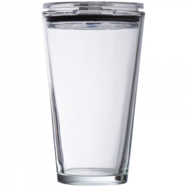 Logo trade business gifts image of: Glass mug with lid WATTENSCHEID 400 ml