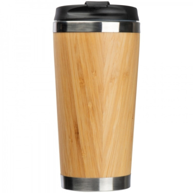 Logotrade business gift image of: Stainless steel mug BAMBOOGARDEN 400 ml
