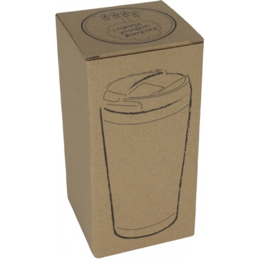 Logo trade promotional gifts image of: Stainless steel mug BAMBOOGARDEN 400 ml