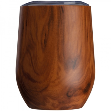 Logo trade advertising product photo of: Stainless steel mug with wooden look BRIGHTON 380 ml