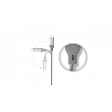 Logo trade promotional gifts picture of: Nylon data transfer cable LK30 Type - C Quick Charge 3.0