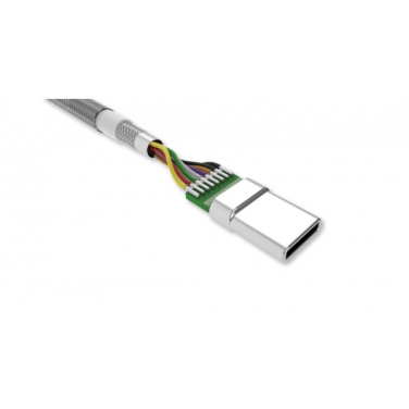 Logo trade promotional giveaways picture of: Nylon data transfer cable LK30 Type - C Quick Charge 3.0
