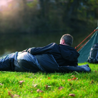 Logo trade promotional product photo of: Sleeping bag KINABALU Schwarzwolf