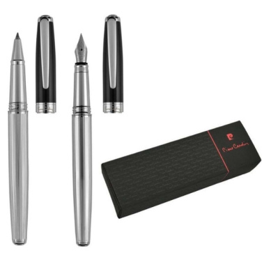 Logo trade promotional merchandise picture of: Writing set fountain pen & roller CHRISTOPHE Pierre Cardin