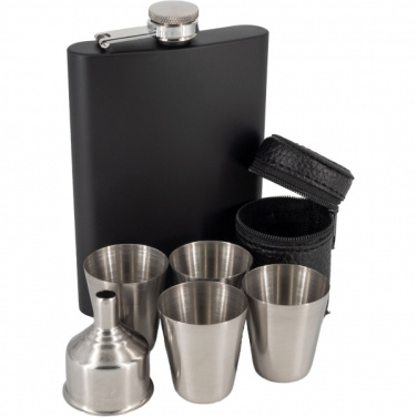 Logo trade promotional giveaway photo of: Hip flask MADONIE Schwarzwolf