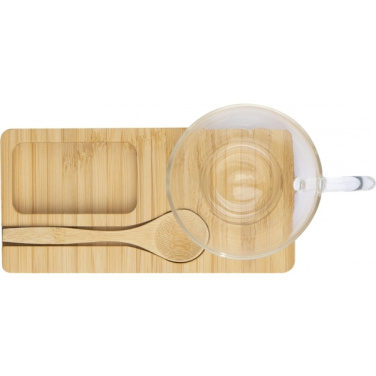 Logotrade promotional gift image of: Tray with cup and spoon FORMOSA 150 ml