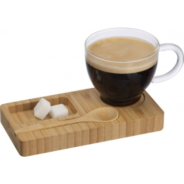 Logo trade promotional giveaways picture of: Tray with cup and spoon FORMOSA 150 ml