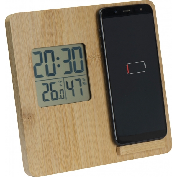Logo trade corporate gift photo of: Bamboo weather station GRANADA
