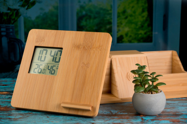 Logotrade promotional giveaways photo of: Bamboo weather station GRANADA
