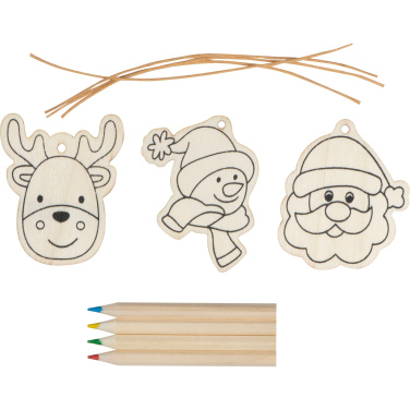 Logo trade promotional giveaways image of: Christmas tree tag painting set DRESDEN