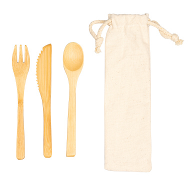 Logotrade advertising products photo of: Bamboo cutlery set BONNEVILLE