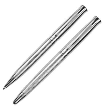 Logo trade corporate gifts picture of: Metal set of ballpoint pen and roller ROI