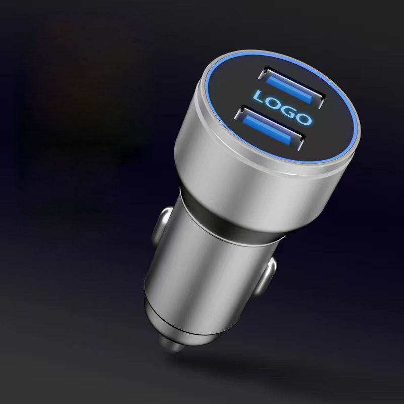 Logo trade promotional product photo of: Car charger with enlighted logo for engraving